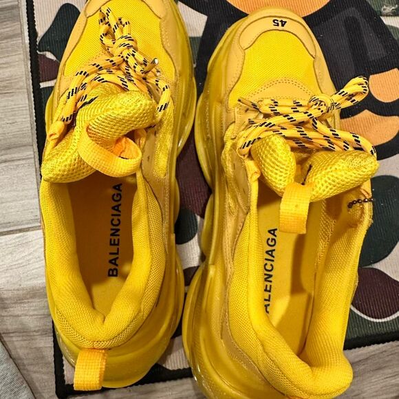 Balenciaga Triple S Yellow Chunky Sneakers - Picture 6 of 8